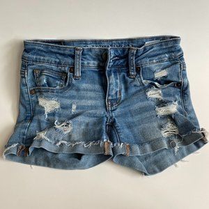 American Eagle Jean Shorts - Stretch Low Shortie - Womens 00